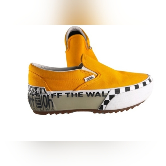 VANS Classic Slip-On Logo Stack Orange Women's Size 8 Men's 6.5 - Picture 3 of 12